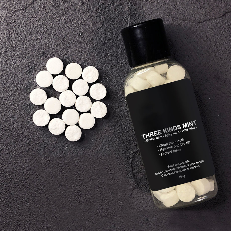 Жевательная резинка планшетов зубной пасты OEM Chewable Refill зубы пакета забеливая вкус мяты Anticavity