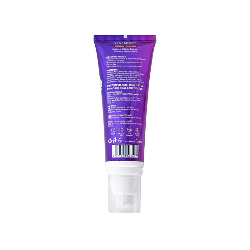 VECMINT HERBAL ESSENCE Ниацинамид для отбеливания зубной пасты 100 г для здоровых зубов
