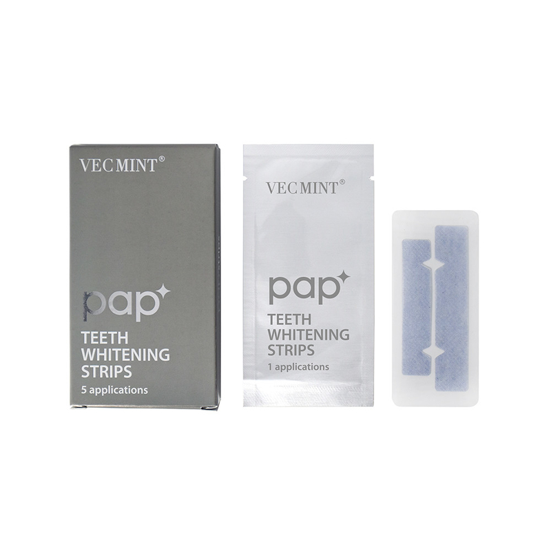 VECMINT pap* Продвинутые полоски для отбеливания зубов - пакет из 5 применений Долговечная белая улыбка.