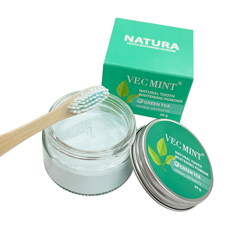 NATURA VECMINT натуральный порошок для отбеливания зубов - зеленый чай Растительные экстракты для ухода за полостью рта Порошок для отбеливания рта (30 г)