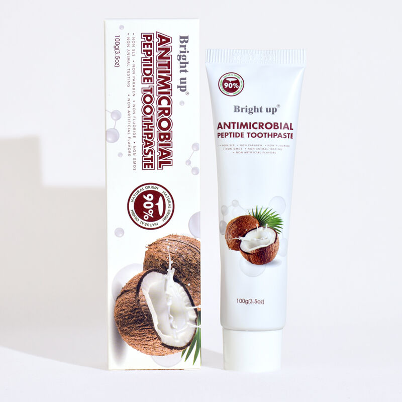 Антимикробные пептидные зубные пасты яркие до 100 г Кокосовый аромат 90% натуральные безвредные добавки оптовые продукты для ухода за полостью рта