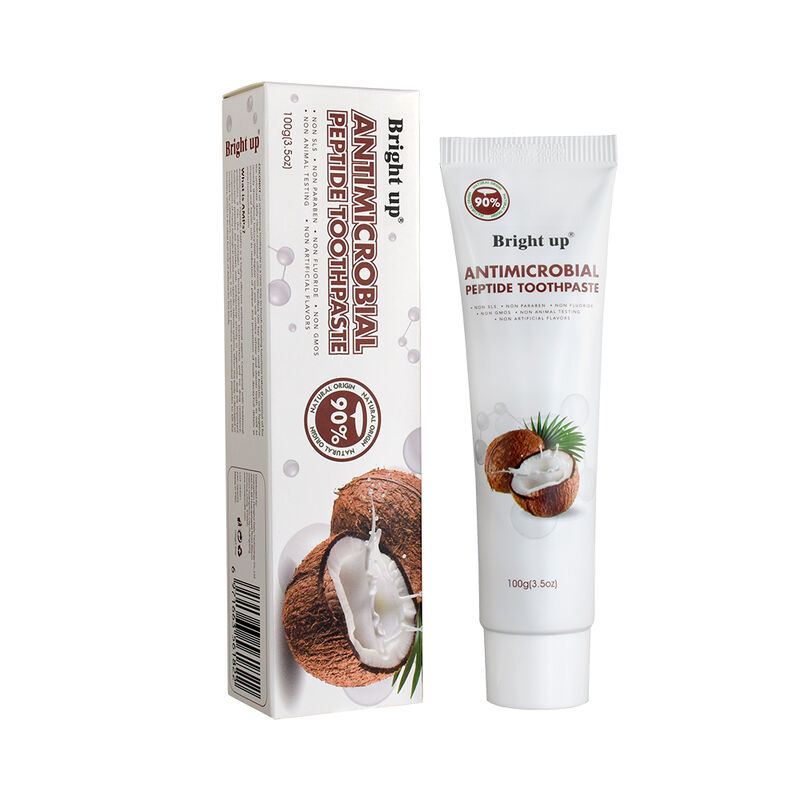 Антимикробные пептидные зубные пасты яркие до 100 г Кокосовый аромат 90% натуральные безвредные добавки оптовые продукты для ухода за полостью рта